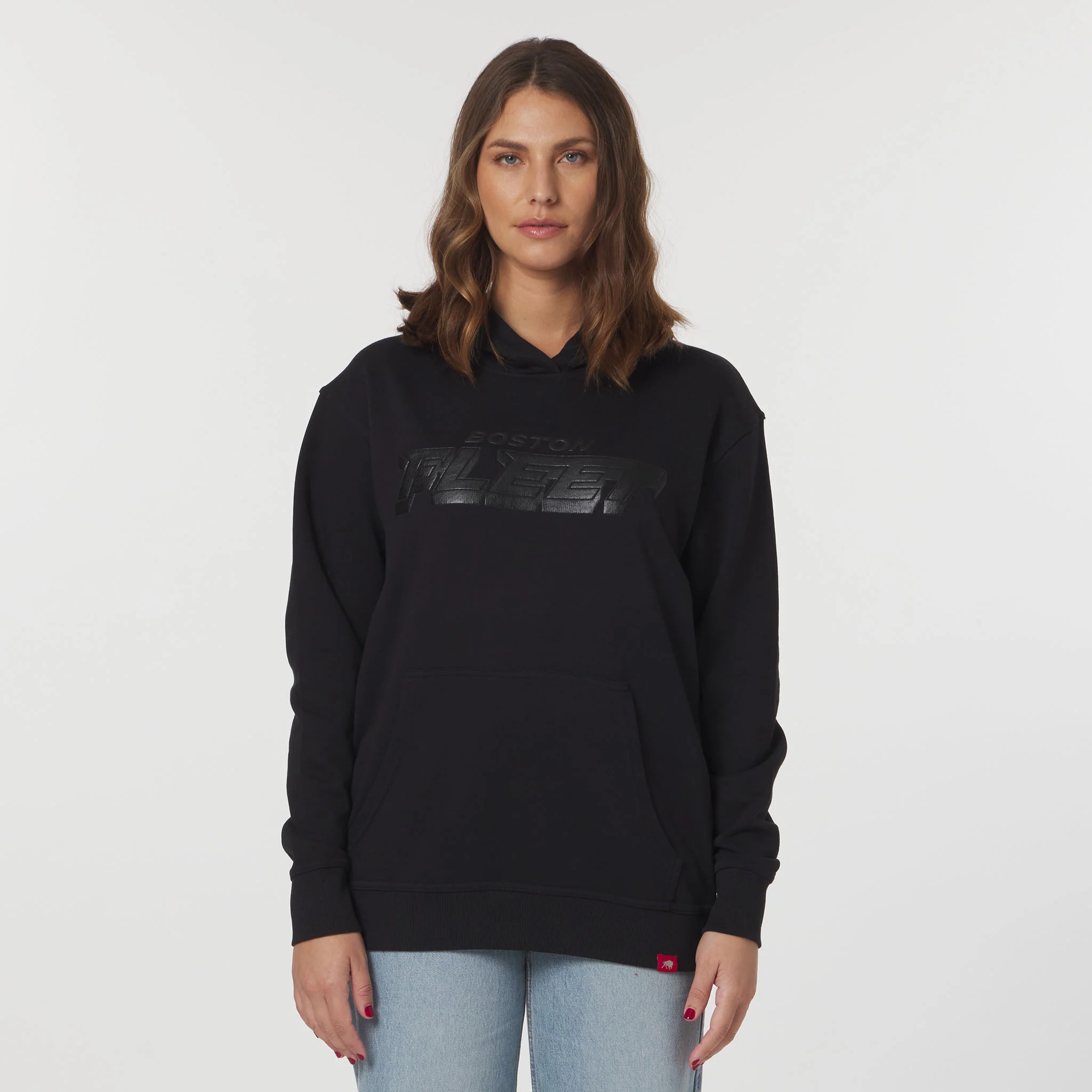 Adult Boston Fleet Sportiqe Puff Ink Logo Drake Hoodie - Image 2