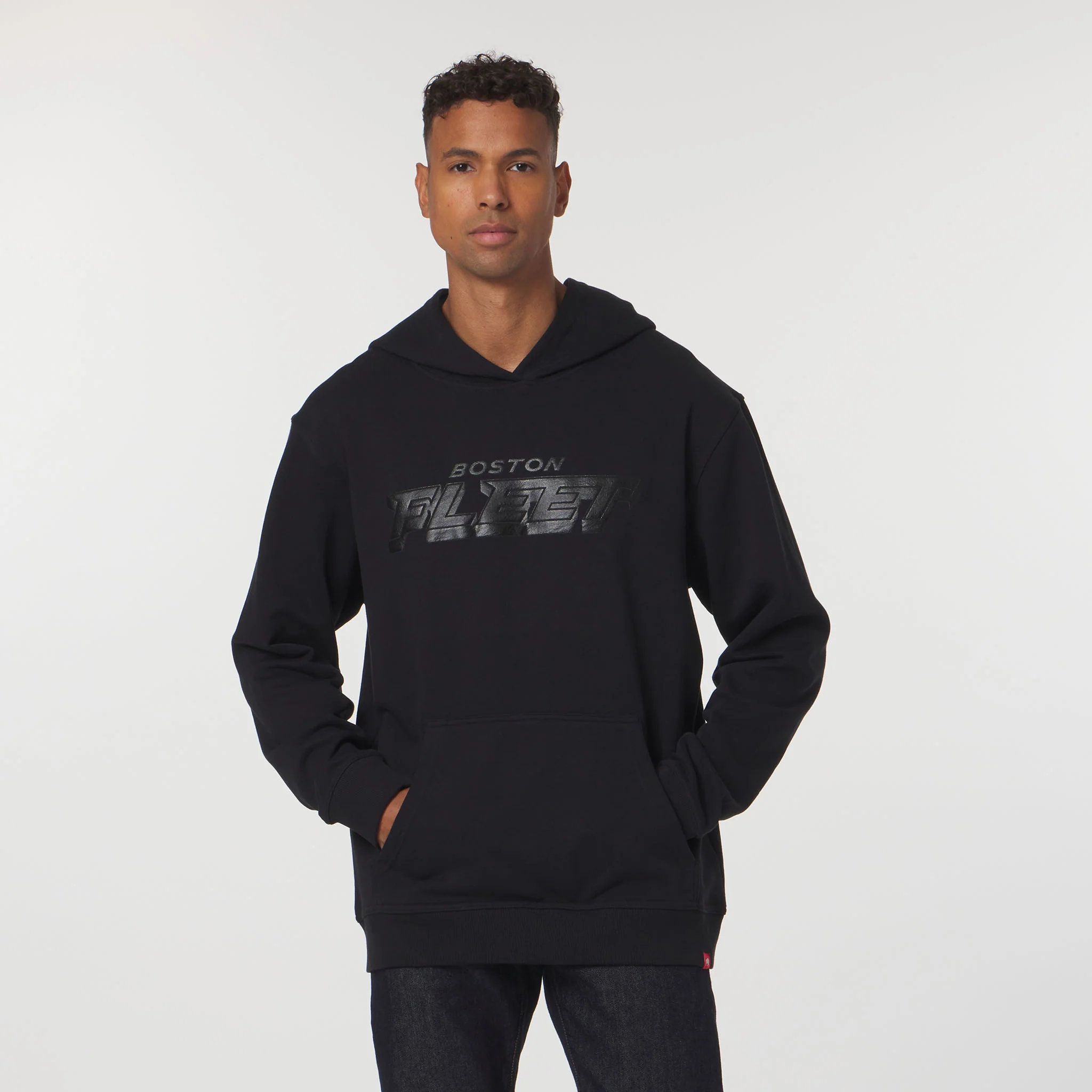 Adult Boston Fleet Sportiqe Puff Ink Logo Drake Hoodie - Image 7