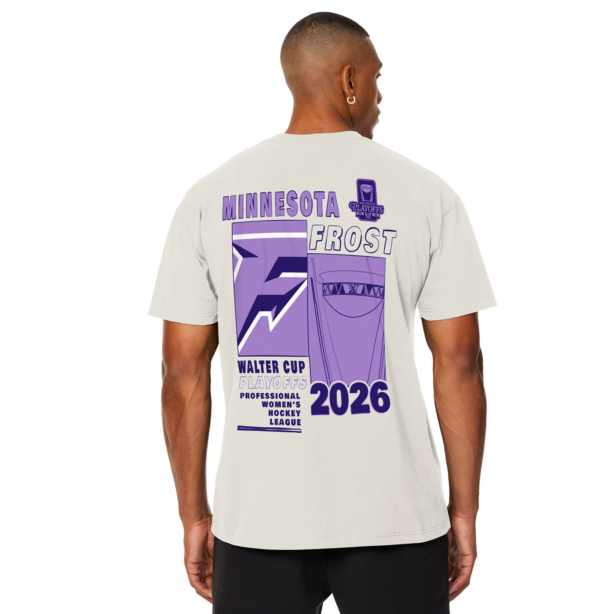 Adult Minnesota Frost Stadium Essentials Playoffs Fragments 2026 Urban T-Shirt - Image 3