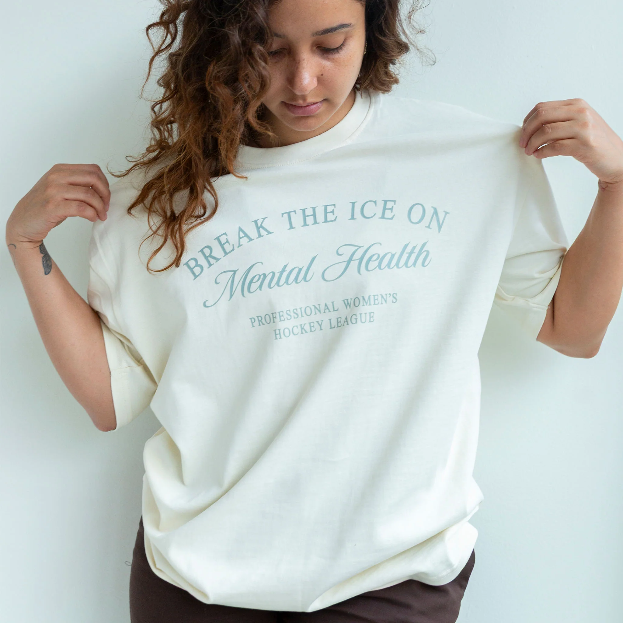 Adult PWHL Mental Health Peace Collective Heavyweight T-Shirt - Image 4