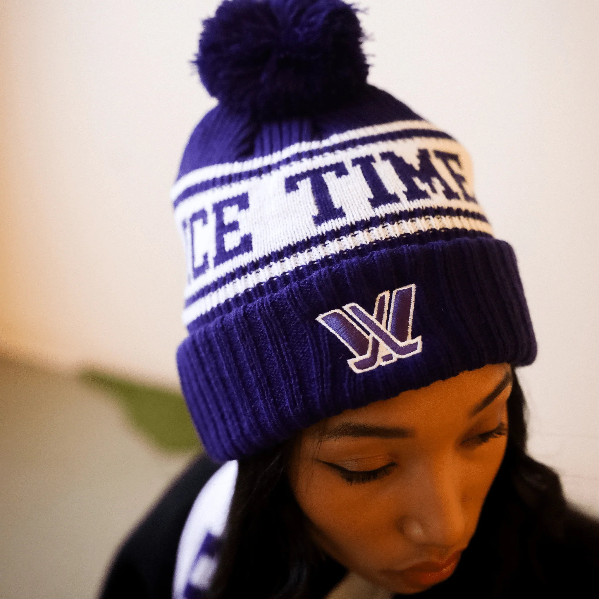 Adult PWHL Peace Collective Ice Time Earned Knit Pom Beanie - Image 2