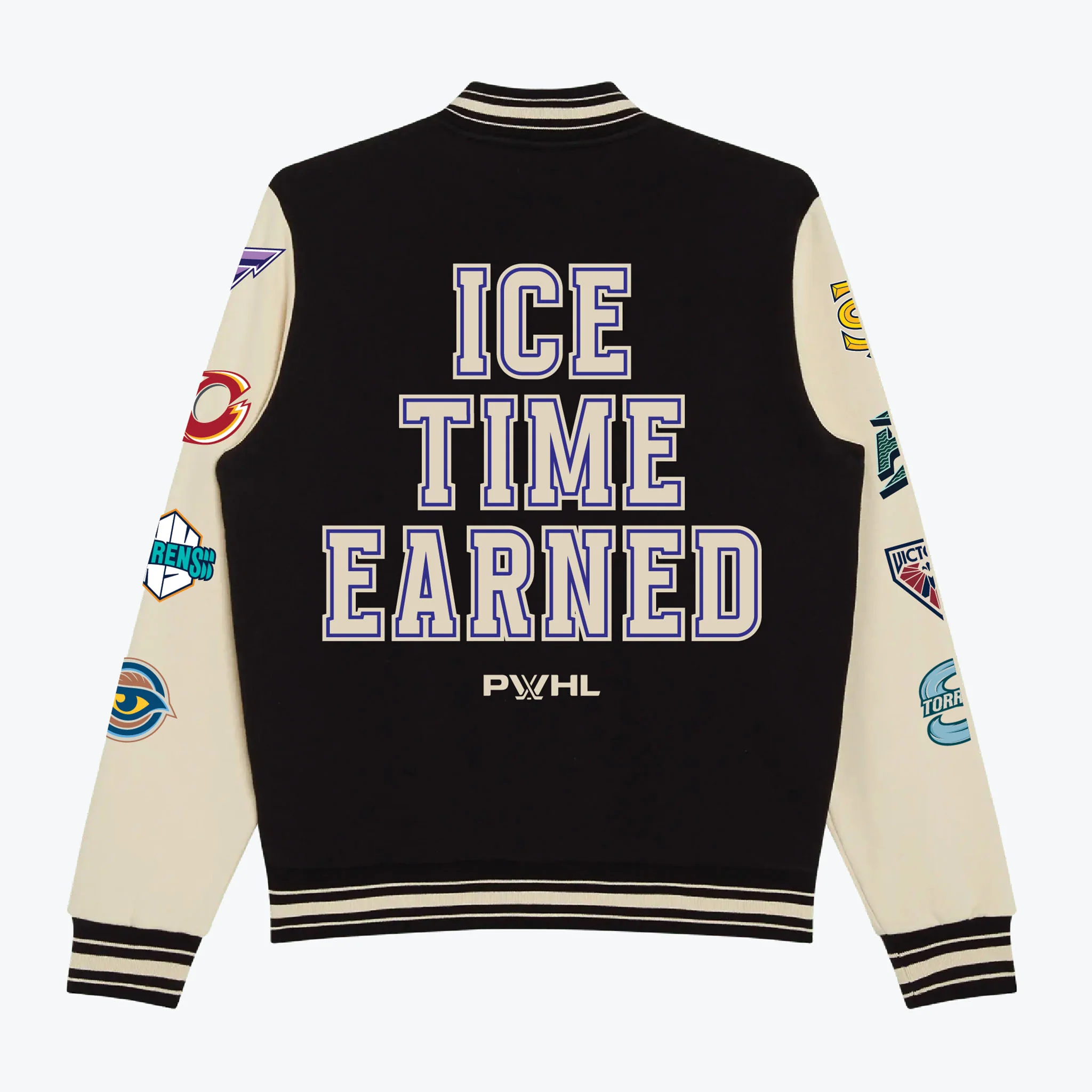 Adult PWHL Peace Collective Ice Time Earned Letterman Jacket - Image 2