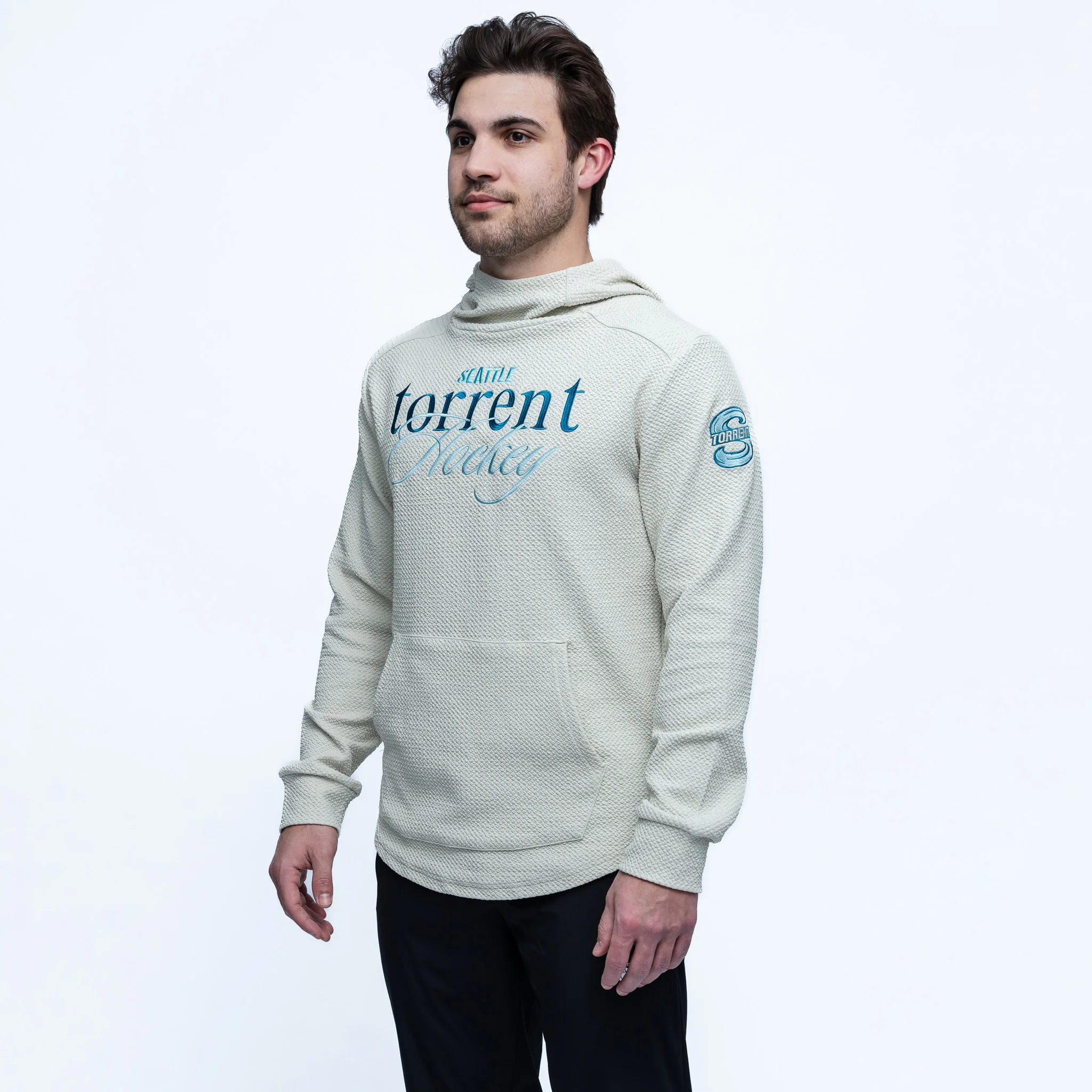 Adult Seattle Torrent Royalty Waffle Hoodie - Image 2