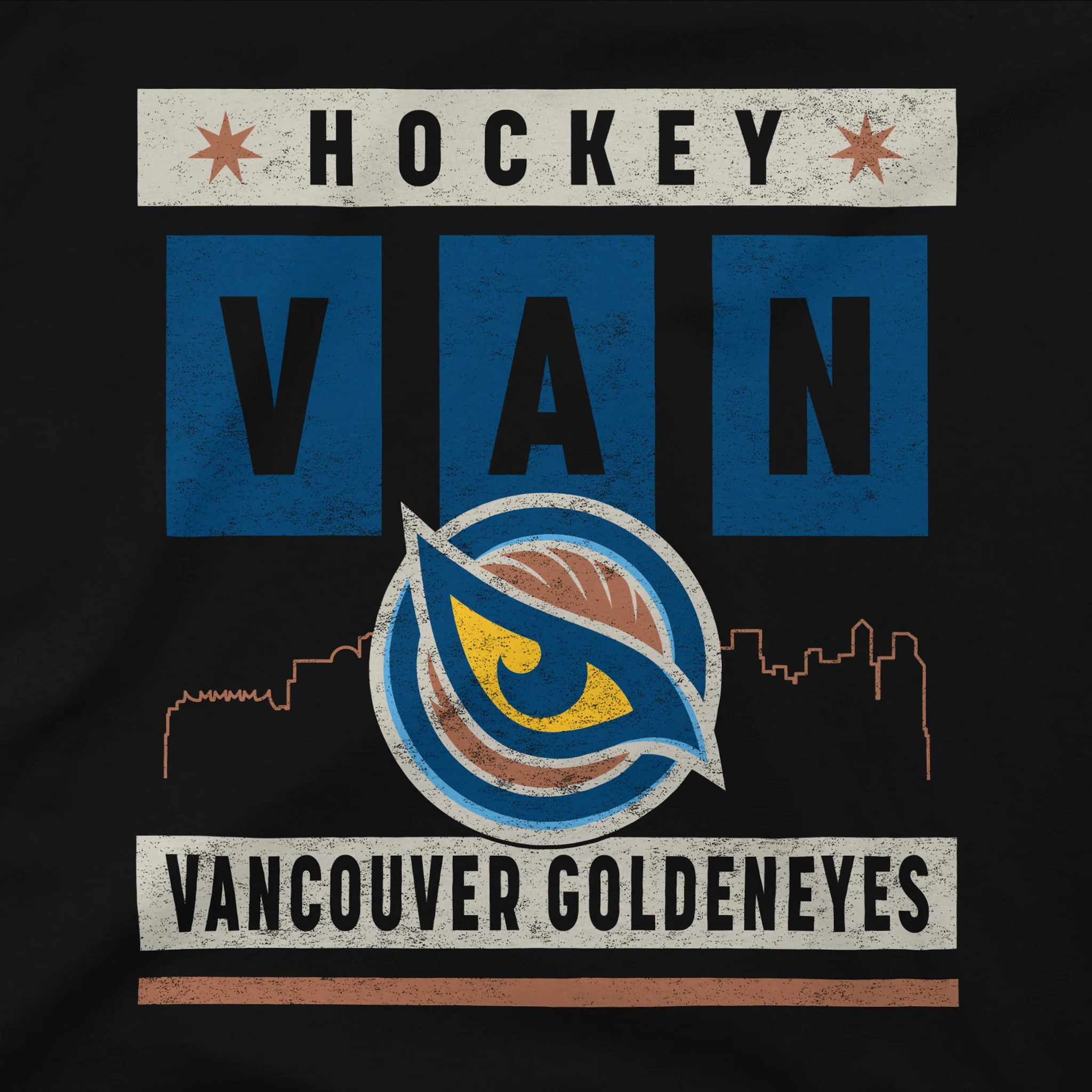 Adult Vancouver Goldeneyes Stadium Essentials Big Shot Urban T-Shirt - Image 3