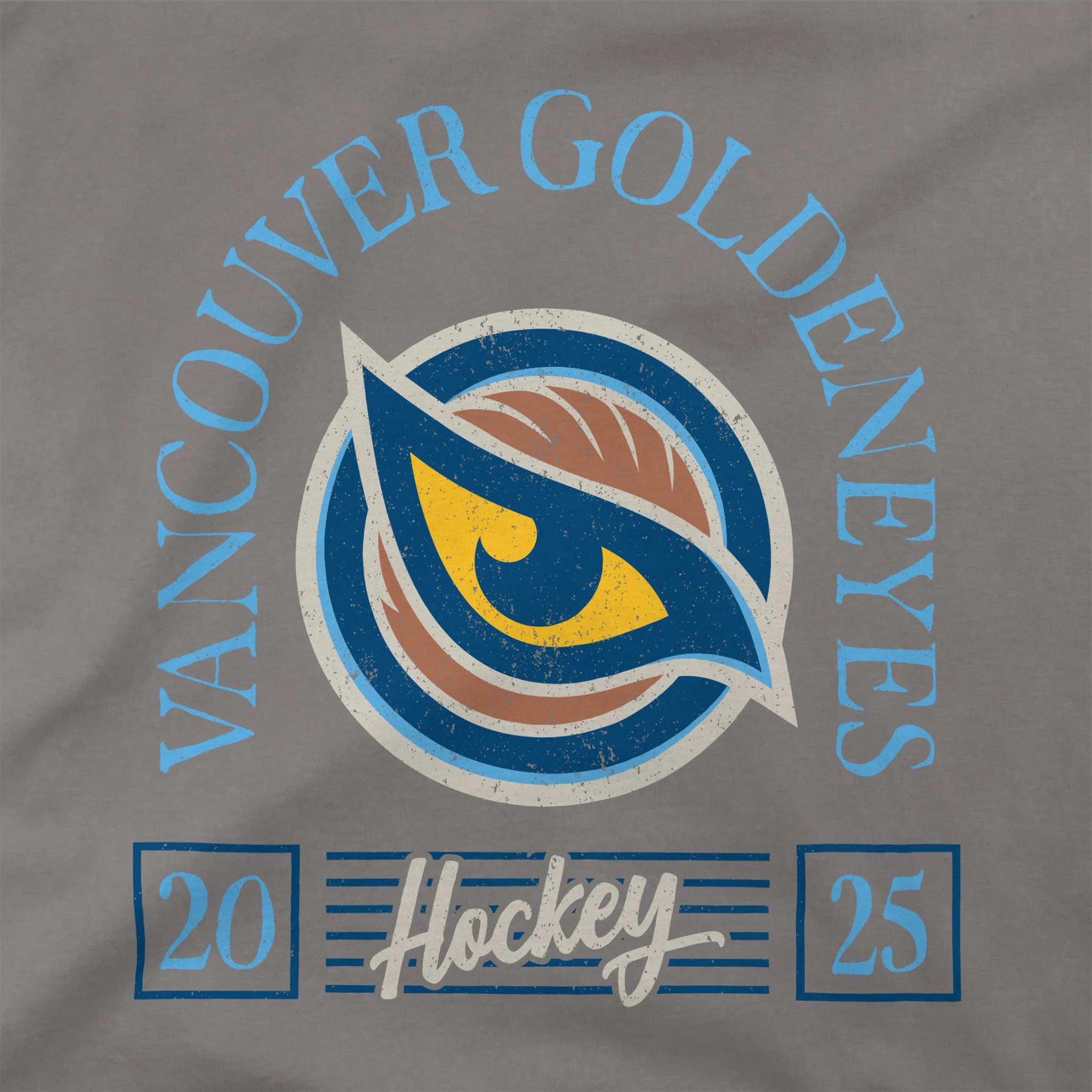 Adult Vancouver Goldeneyes Stadium Essentials Laylow Vintage T-Shirt - Image 4