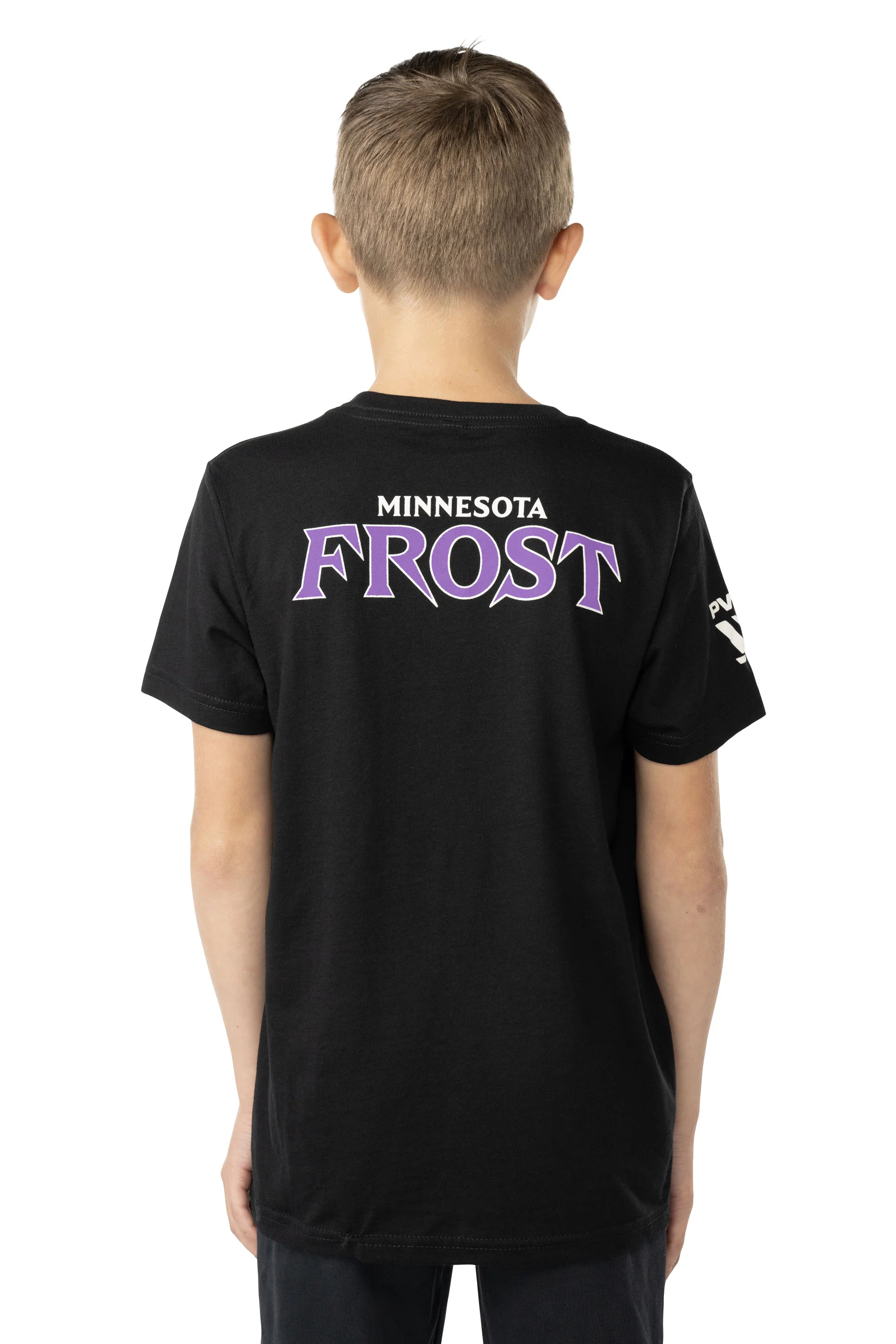 Minnesota Frost Youth Bauer Front Logo Back Name T-Shirt - Image 2