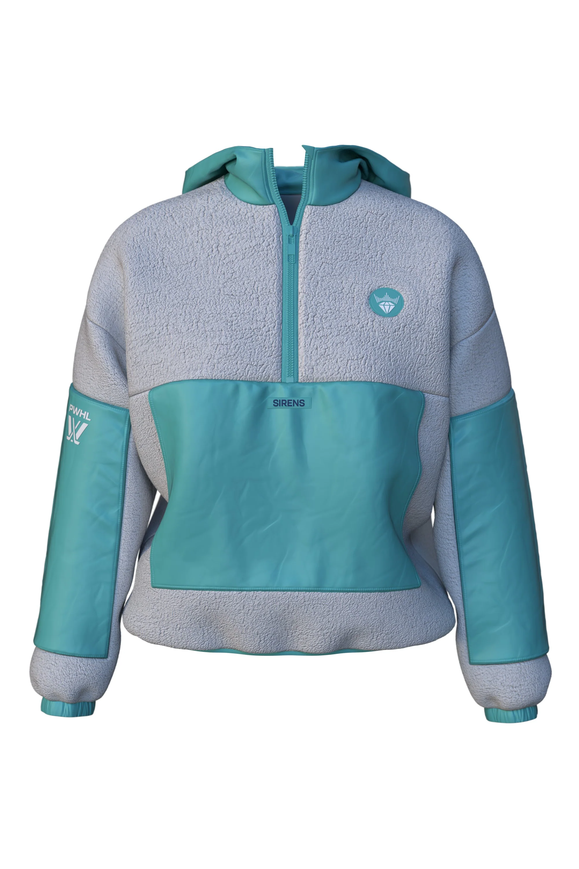 New York Sirens Adult Royalty Sherpa Half Zip Jacket - Image 9