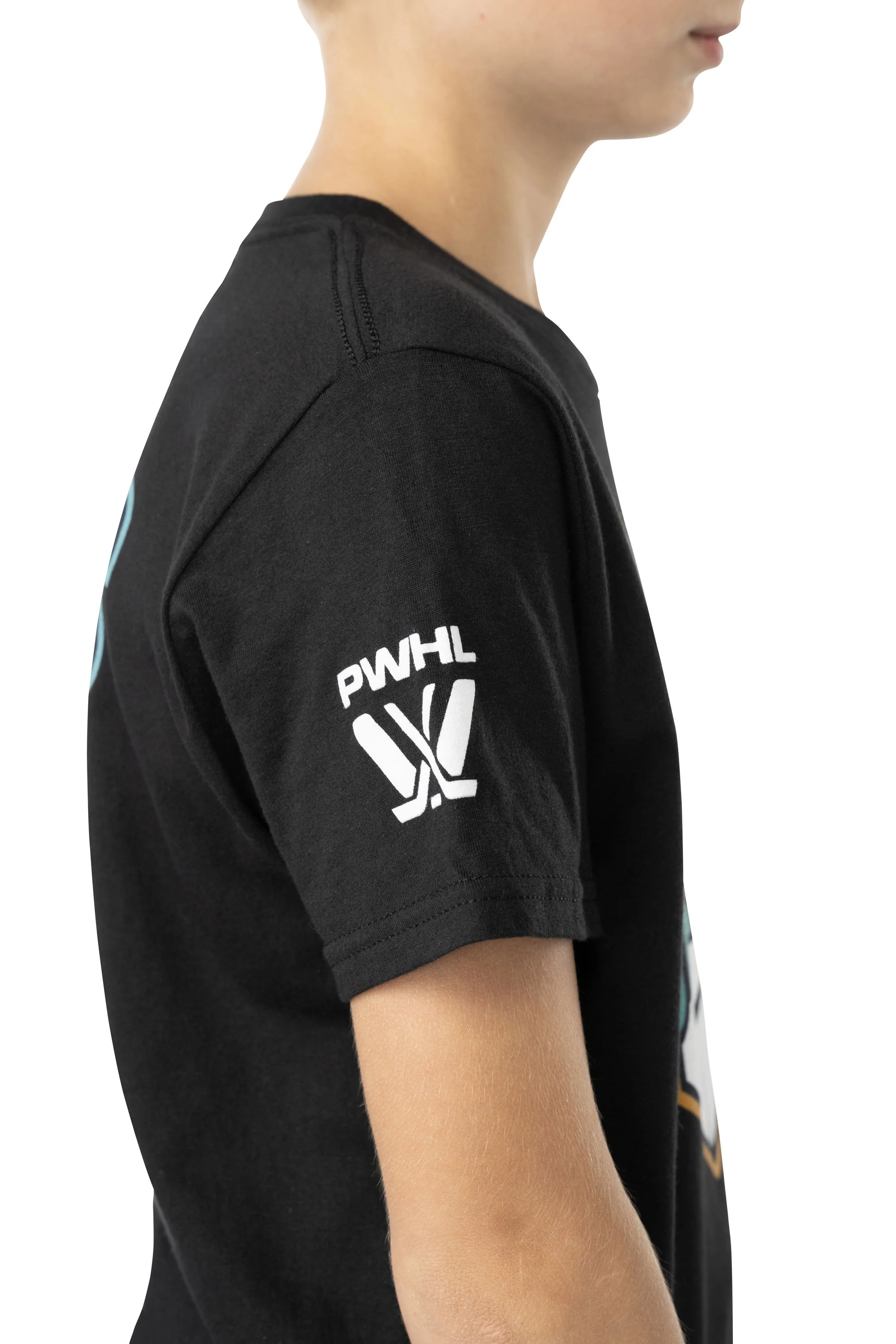New York Sirens Youth Bauer Front Logo Back Name T-Shirt - Image 3