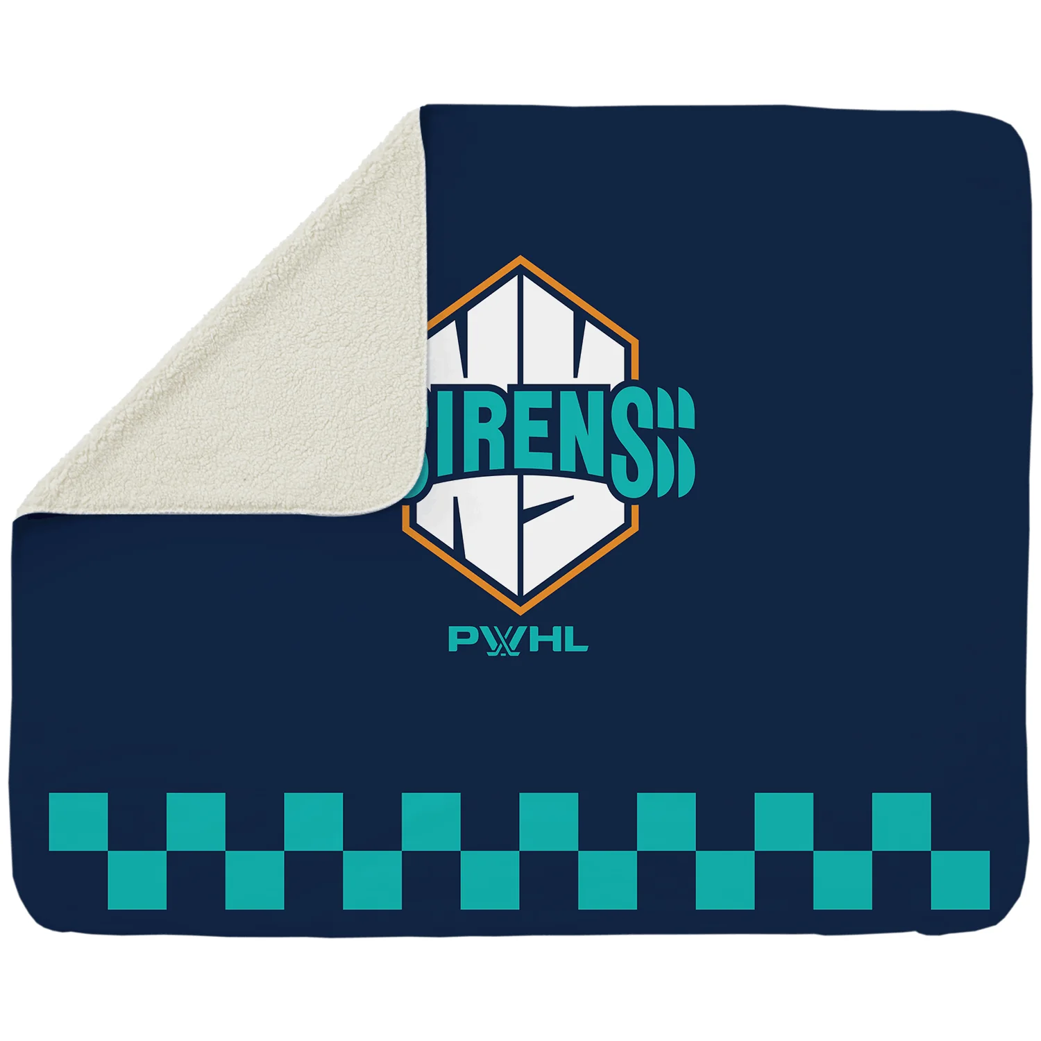 New York Sirens Sherpa Fleece Logo Throw Blanket