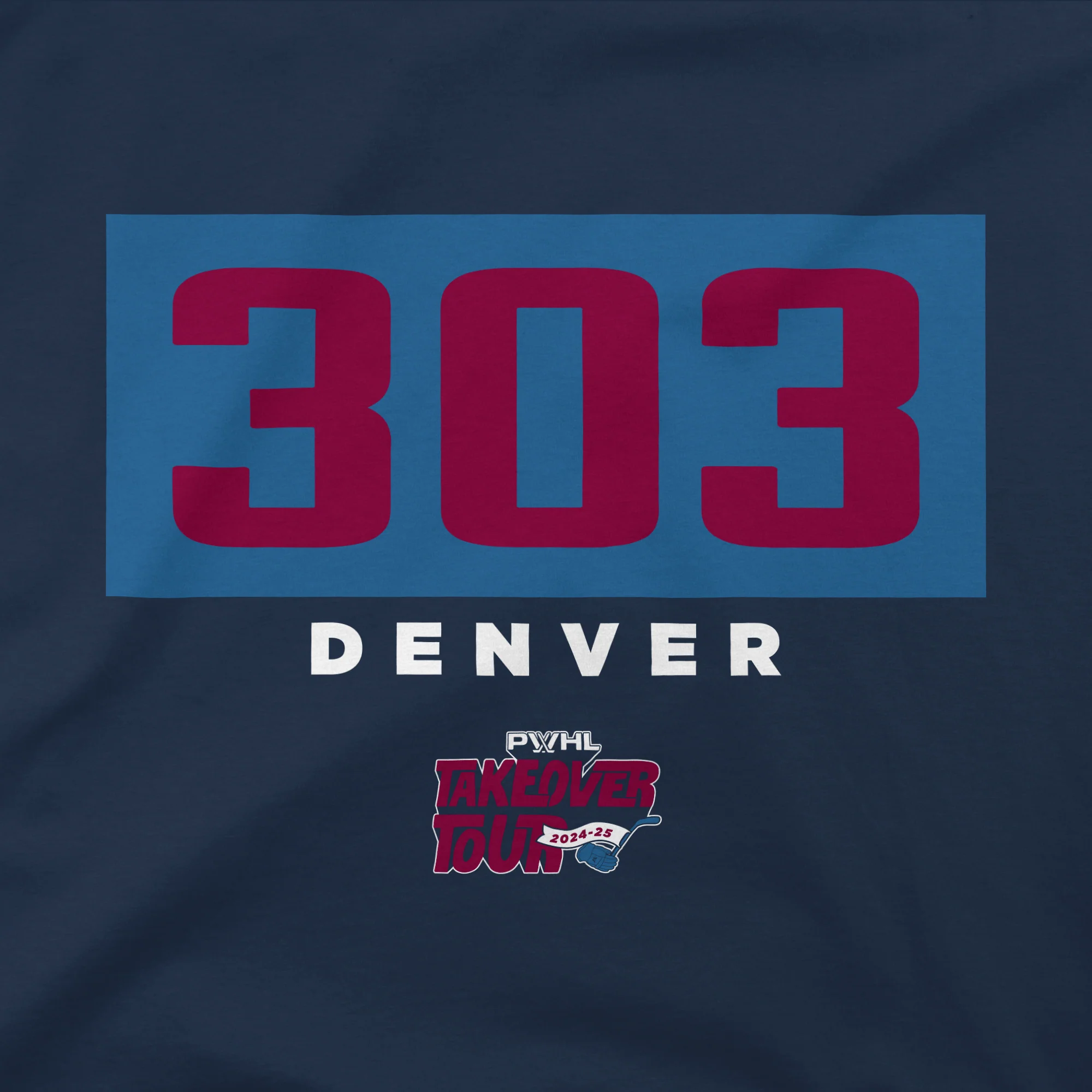 PWHL Adult Stadium Essentials Denver Takeover Area Code Crossbar Hoodie - Image 2