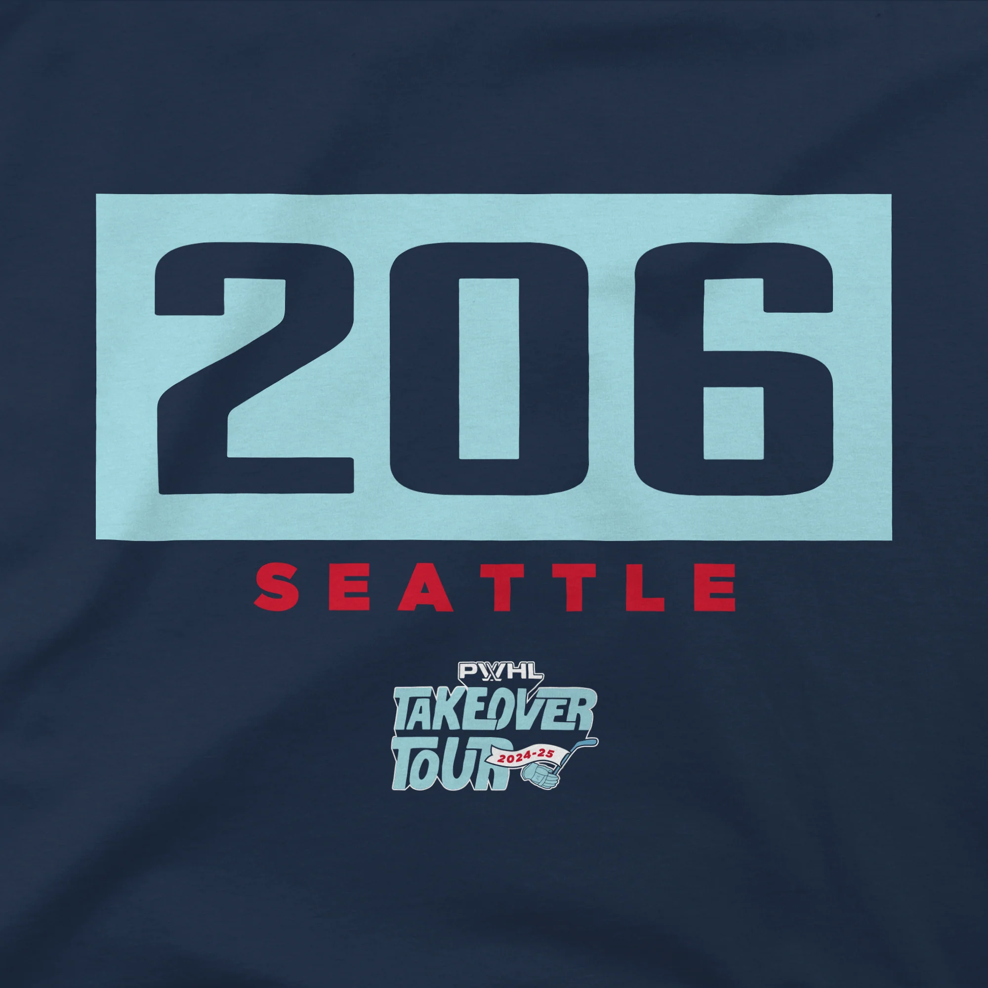 PWHL Adult Stadium Essentials Seattle Takeover Area Code Crossbar Hoodie - Image 2