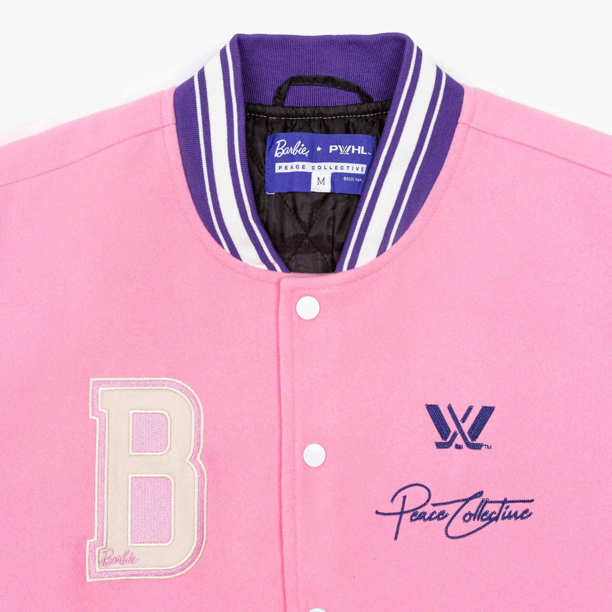 PWHL x Barbie by Peace Collective Adult Letterman Jacket - Image 5