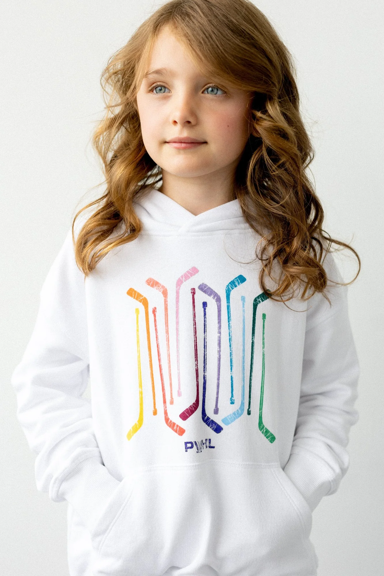PWHL Rainbow Sticks Youth Hoodie - Image 3