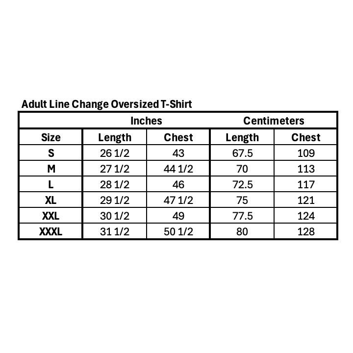 Vancouver Adult Line Change Arched Design Oversized T-Shirt - Image 3