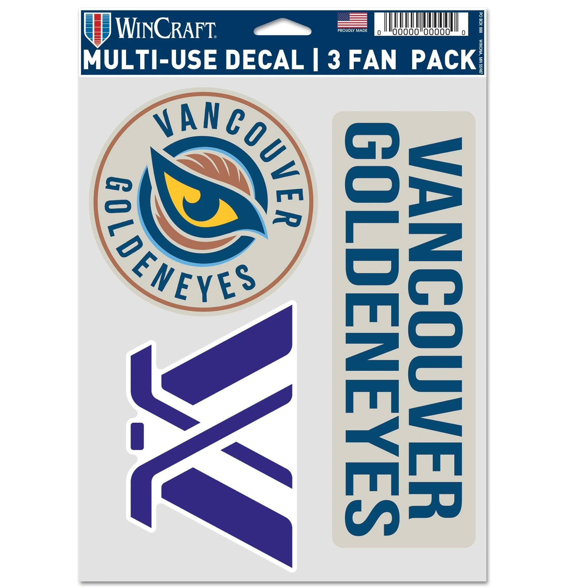 Vancouver Goldeneyes Decal 3-Pack