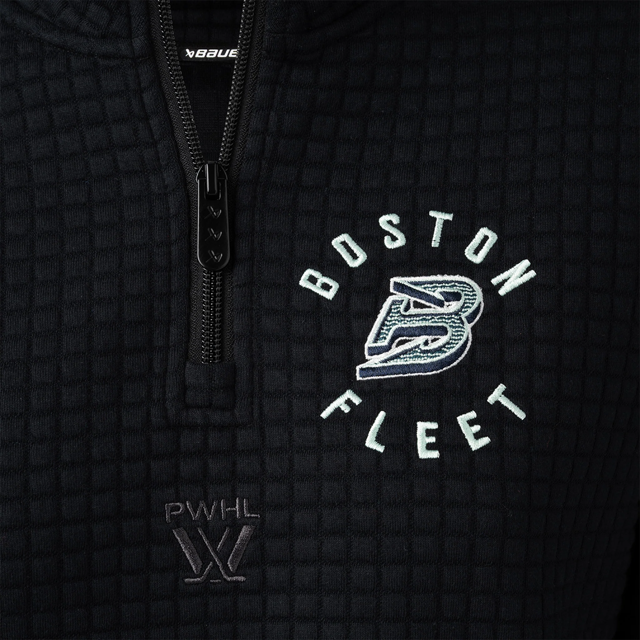 Women's Boston Fleet Bauer Quilted Half Zip Sweater - Image 4