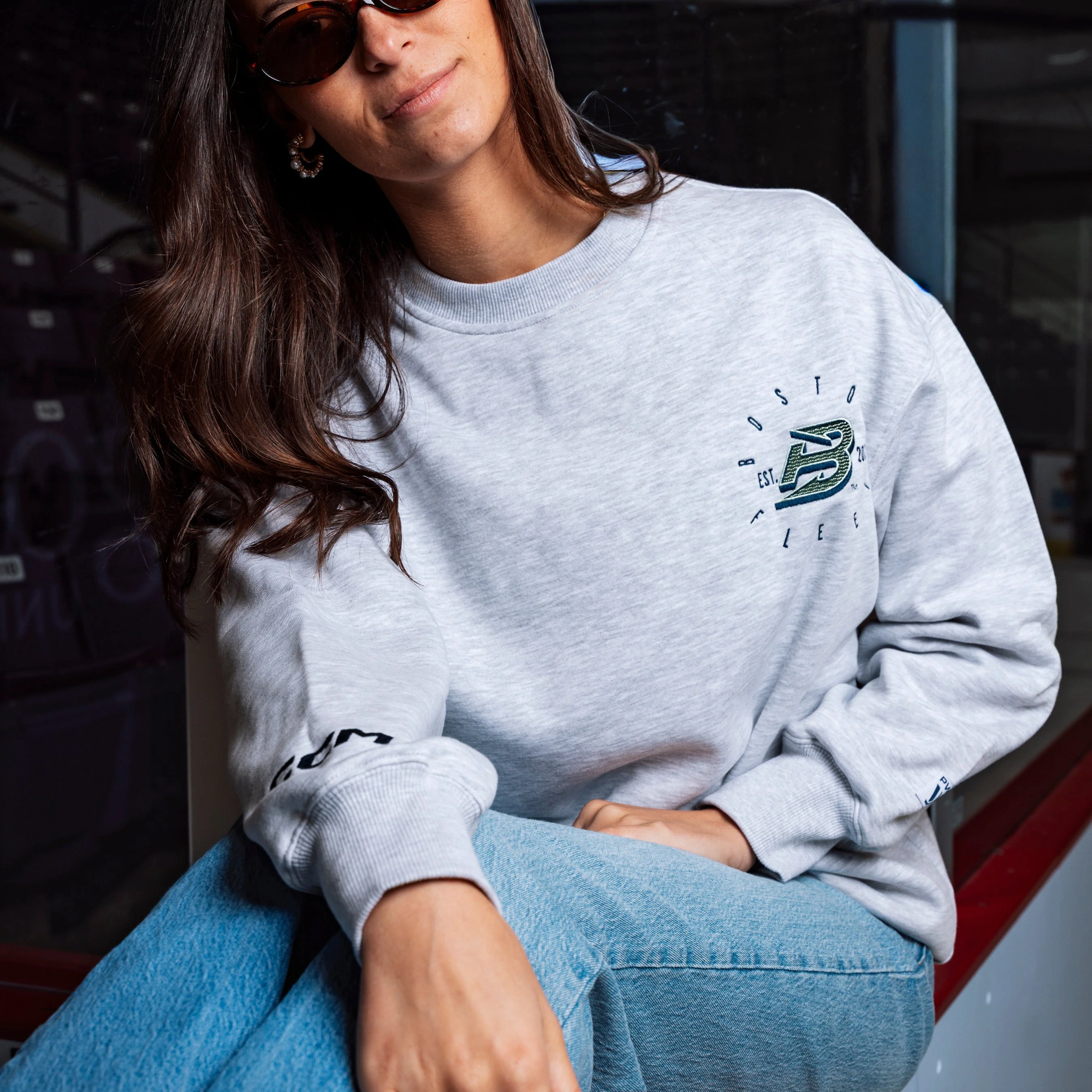 Women's Boston Fleet CCM Circle Logo Oversized Crew - Image 4