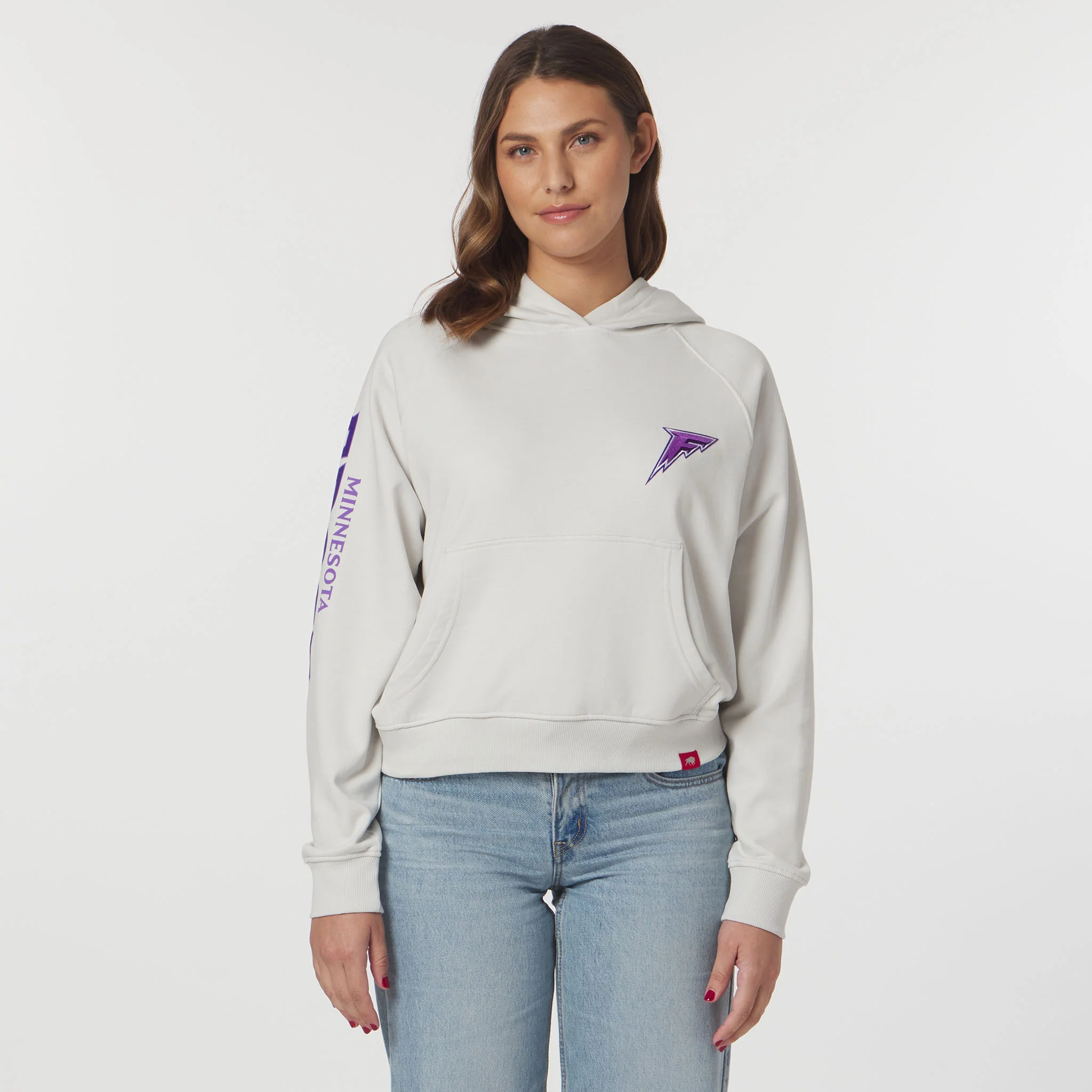 Women's Minnesota Frost Sportiqe Suede Logo Ella Hoodie - Image 2