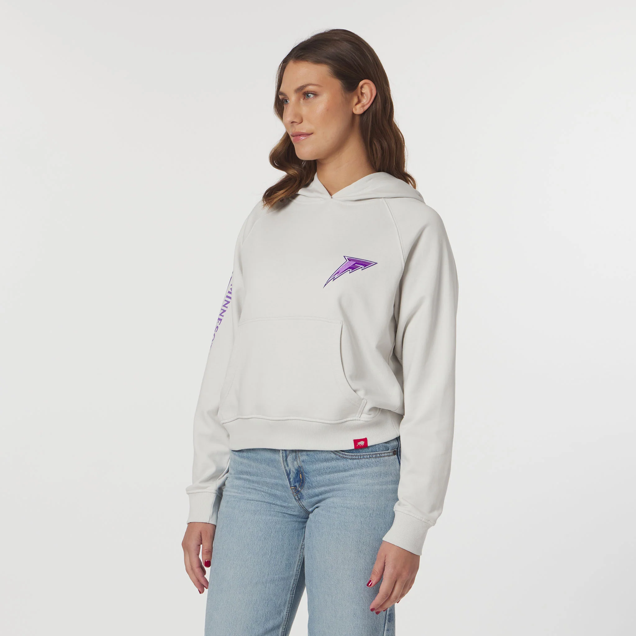 Women's Minnesota Frost Sportiqe Suede Logo Ella Hoodie - Image 3