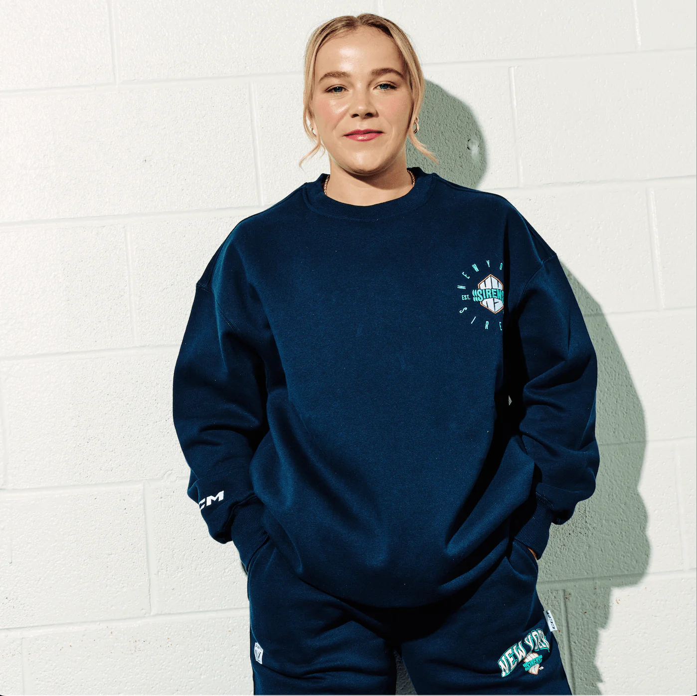 Women's New York Sirens CCM Circle Logo Oversized Crew - Image 3