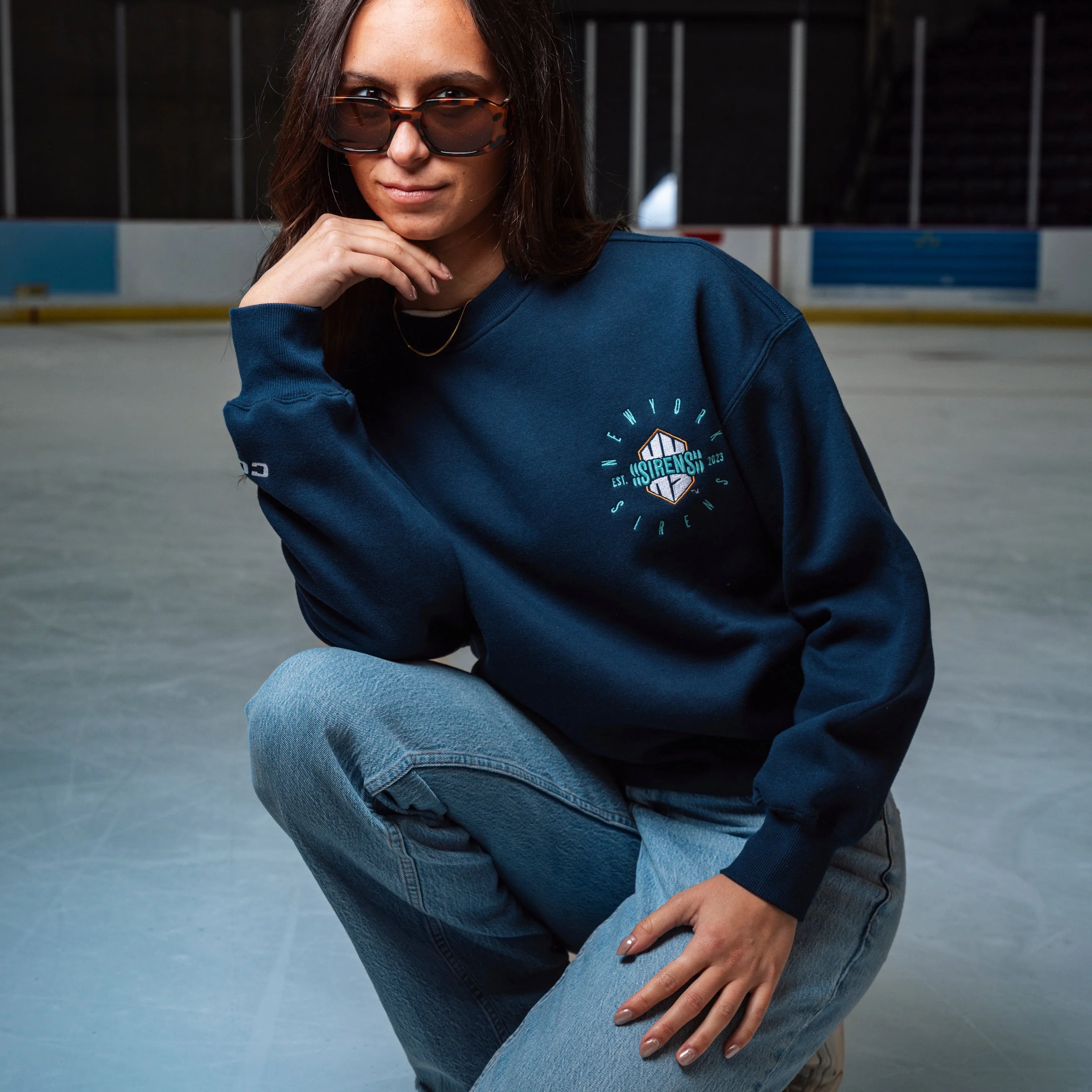 Women's New York Sirens CCM Circle Logo Oversized Crew - Image 4
